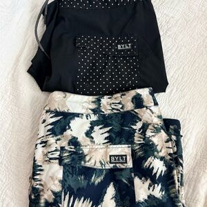BYLT Basics Black and Blue Patterned Men's Shorts